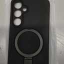 Mag-Ring for Galaxy S24 Plus Case, Liquid Silicone [Moisturizing Factor] Exreme Soft Slim Phone Case with Stand [Compatible with MagSafe] for Samsung Galaxy S24 Plus 6.7" Men Women, Black