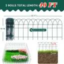 PROWORX 2 Rolls Green Garden Fence Border, 14 in x 40 ft Metal Folding Fence Wire Roll Garden Border Edging, Garden Fence Roll Flower Bed Fencing for Outdoor Yard