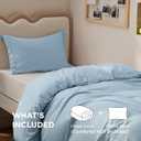 Bedsure Duvet Cover Twin/Twin XL Size - Soft Double Brushed Bedding Set for Kids & Adults, Zipper Closure, 2 Pieces, Includes 1 Duvet Cover (68"x90") & 1 Pillow Sham, NO Comforter, Light Blue
