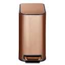 RED FACTOR Slim Small 1.3 Gallon Stainless Steel Pedal Trash Can with Soft Close Lid for Narrow Spaces Wastebasket Bin with Removable Inner Bucket for Bathroom, Kitchen, Bedroom, or Office (Copper)