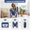 LOOBANI Foldable Dog Playpen with Cover: 1 Min Setup Pet Puppy Playpen Indoor, Sturdy Reinforced Steel/Iron Frame Dog Fence, Portable Whelping Box for Home Dog Cat Rabbit-43.3"x43.3"x27.1"Patented