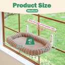 Zakkart SnugCloud Foldable Cat Window Perch - Cordless, Ultra Soft Machine Washable Bed with 4-Sided Bolster, Metal Frame - Window Hammock for Large Cats and Kittens (Brown, Medium)