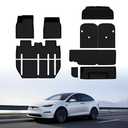 BASENOR 10PCS Floor Mats 7-Seater for Tesla Model X 2022-2026 | All Weather Cargo Liner Mat XPE Car Mats Anti-Slip Trunk Mat Back Seat Cover [Proprietary Design] Model X Plaid Accessories