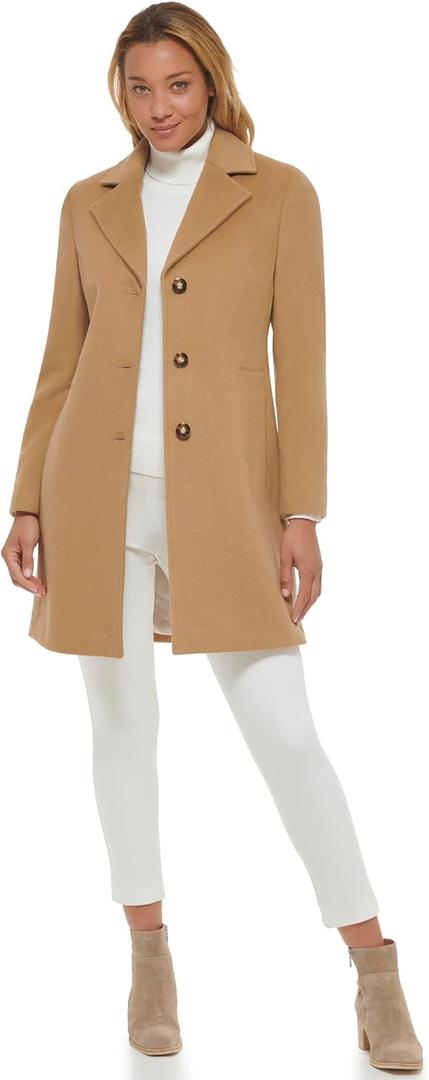 Calvin Klein Womens Classic Cashmere Wool Blend Coat (12)