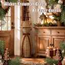 Thiccywoov 24" Rattan Snowman with Bow Christmas Winter Farmhouse Decor