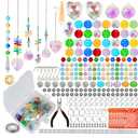 Worgree 460pcs DIY Suncatcher Making Kits for Adults Crystal Sun Catcher Arts and Crafts Supplies Set with Colorful Crystals Beads Rainbow Maker Prism for Windows Hanging Indoor Outdoor Garden Decor