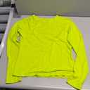 Womens Long Sleeve Shirts Basic Tees Y2k Slim Fit T Shirt Crew Neck Trendy Crop Top Casual (Medium, 02#neon Green)