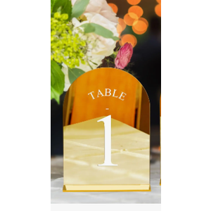 JINMURY Gold Wedding Table Numbers 1-20 with Stands, 5"x7" Gold Mirror Acrylic Table Numbers, Perfect for Wedding Reception, Party, Anniversary, Event