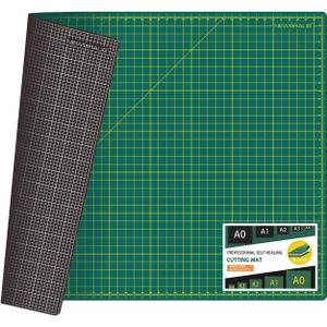 NEWBRAUG 36''  48'' Large Self Healing Cutting Double Sided 5-Ply Mat, Big Cutting Board for Rotary Cutting, Quilting, Sewing, Craft, Fabric & Scrapbooking(Green/Black)