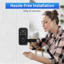 Smart Door Lock with Handle - Keyless Entry Door Lock for Front Door, Touchscreen Keypad Door Knob Lever Lock, Fingerprint Door Handle Lock, Auto Lock, App Control, Easy Installation
