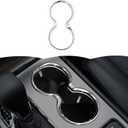 Cup Holder Trim Cover Frame Decorative Interior Accessories for Jeep Grand Cherokee 2011-2021 (Chrome)