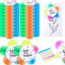 24 Sets Petals Flower Highlighters Gifts 5 in 1 Pens with Motivational Cards and Gift Bags for Party Favor (Awesome)