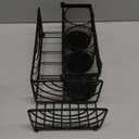 Metal Utensil Caddy with 5 Compartments, Black Mesh Silverware Caddy Organizer, Flatware Storage Holder for Napkins, Plates, Party, Camping, Picnic, Buffet, RV, BBQ, Kitchen, Countertop