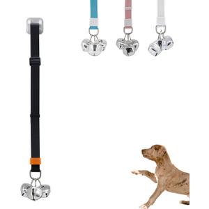 SVD.PET Puppy Bell Doorbell, Dog Bell for Potty Training, Attached to doorknob or Anywhere Near the Door, Length and Height Adjustable (Black)