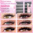 2 x Lash Clusters Kit, 1008Pcs Natural Volume Lash Clusters, 10-18mm Wispy Manga Clusters with Eyelash Glue, Brush, Tweezer, Remover, Fluffy Lash Extension Kit for DIY Eyelash Extensions