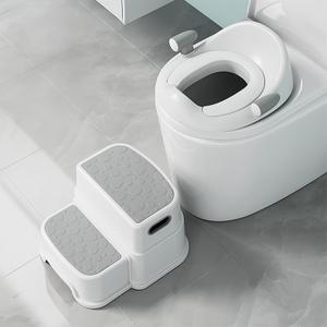 Potty Training Toilet Seat with Kids Step Stool Anti-Slip Toddler Seat, Soft Cushion, Baby Potty Training Set for Boys & Girls (Grey) (Gray)