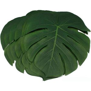36Pcs Artificial Tropical Palm Leaves Large Size Bonus 2 Sheets/40pcs Dot Glues,Fake Faux Palm Leaves Hawaiian Party Jungle Beach Theme Decorations Table Leave Accessories Decors 36 Large Leaves