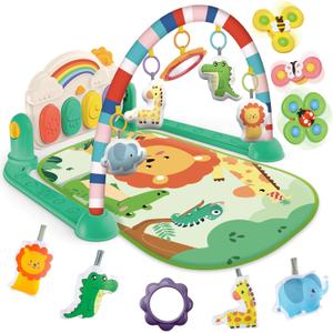 Baby Gym & Play Mat, Tummy Time & Activity Mat Toys, Infant to Toddler Play Piano Mat, 0-12 Months (Green) Baby Gym & Play Mat, Tummy Time & Activity Mat Toys, Infant to Toddler Play Piano Mat, 0-12 Months (Green)