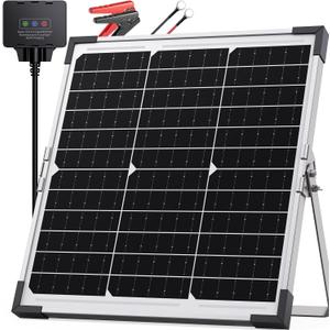 20W 12Volt Solar Battery Charger, Solar Battery Trickle Charger Maintainer with Charge Controller+360°Adjustable Mount Bracket, Callsun Solar Panel Kit Waterproof for Car Boat Marine RV Trailer