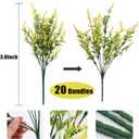 RECUTMS 20 Bundles Outdoor Artificial Flower UV Resistant Fake Stems Plants, Faux Plastic Greenery for Indoor Outside Hanging Plants Garden Porch Window Box Home Wedding Farmhouse Dcor(Yellow)