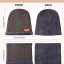 Syhood 4 Sets Kids Winter Hat and Scarf Set Warm Fleece Lining Beanie Hats Knitted Cap Scarf for 5-14 Years Boys Girls (Black, Gray, Brown, Khaki)