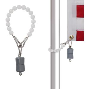 Flag Weights 1.5 LB and Flag Pole Beaded Retainer Ring, Flag Pole Counterweight for Bottom of Flag Keep Flag Straight Windy Days Internal Halyard Flagpole Accessories