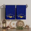 XCHI Blue Golden Castle Lantern Stars and Moons Ramadan Kareem Kitchen Towels Dish Towels 18x26 Inch Home Decorations Hand Towels Set of 2 Drying Dishcloth