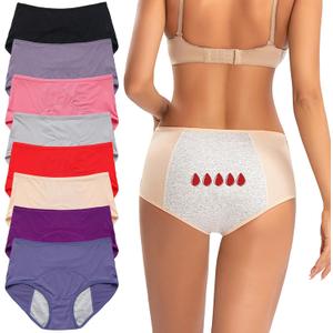 ZJHTK Incontinence Underwear for Women, Mesh Panties for Women Over 60, Plus Size Incontinence Briefs Washable (5X-Large, Multi Colored)