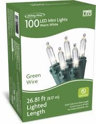Holiday Home 100 LED Mini Lights - Warm White (Green Wire) Pack of 2