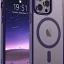 SUPFINE Magnetic for iPhone 14 Pro Case (Compatible with MagSafe) (Military Grade Drop Protection) Translucent Matte Shockproof Phone Case, Dark Purple