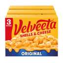 Velveeta Shells and Cheese Mac, 3 Boxes, for Easy Dinner or Dinner Sides, Original Flavor, Made with Real Cheese, 12 oz (EXP 01/27/27)