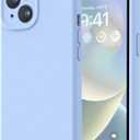 LOVE 3000 Designed for iPhone 14 Case, Premium Silicone with [Soft Anti-Scratch Microfiber Lining] Shockproof Protective Phone Case for Men Women Girls 6.1", Light Blue
