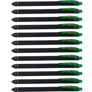 Pentel EnerGel Kuro Liquid Gel Pen, (0.7mm) Medium line, Green Ink, 12 Pack (BL437R1-D)