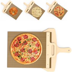 Sliding Pizza Peel, Non-Stick Pizza Spatula Paddle with Wooden Handle, Smart Pizza Slider for Indoor & Outdoor Ovens, Non-Stick Pizza Peel, Pizza Peel Slider,Large 19.68" x 11.81" Pizza Board