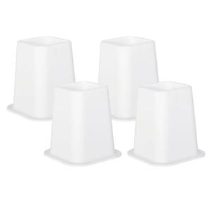 Furniture 6-inch Bed Risers - Set of 4 White Heavy Duty Stackable Furniture Risers for Under Bed Storage, Desk, Sofa, Couch