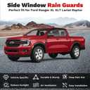 Canvcle Ranger Rain Guards - Window Visors for Ford Ranger XL XLT Lariat Raptor 2024 2025 2026, Outside-Mount Tape-On Side Window Wind Deflectors for Ranger Accessories, Vent Visors Shades Rainproof