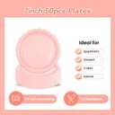 7 inch Pink Paper Plates 50 Pcs Dessert Plates Dinner Tableware Party Supplies For Birthday Picnic Party Decoration