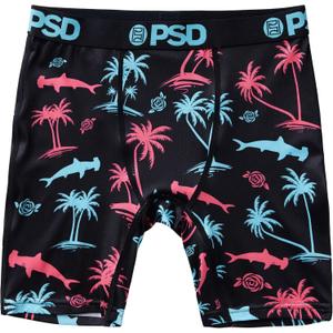 PSD Underwear Boys Boxer Briefs - Animal Print, Comfortable Active Underwear for Boys, Packs & Singles (Medium, Palm Shark)