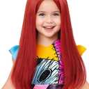 Kids Sally Wig Long Straight Girls Red Sally Costume Wig 23.6'' Red Wigs for Toddler Child Halloween Party Daily