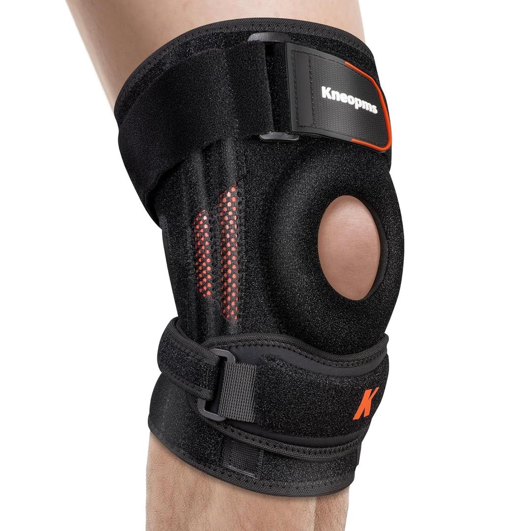 New Upgraded 2-in-1 Professional Knee Brace for Pain Relief,Adjustable Knee Support with Patella Pad & Side Stabilizers, Compression Knee Sleeve for Meniscus Tear, ACL, Joint Pain, Runner, Workout-Men & Women (L/XL)