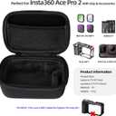 Yoocheese Case for Insta360 ace pro 2: Hard Shell Travel Carrying Case Fit for Insta360 Ace Pro/Ace Pro 2 Camera & Grip Accessories. (Black)