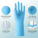 KAQ Rubber Kitchen Dishwashing Gloves: 4 Pairs Reusable Household Cleaning Glove for Washing Dishes with Cotton Liner