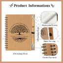 60 Pcs 30 Sets Family Reunion Party Favors Gifts for Guests Family Reunion Notebook Bamboo Pens Bulk Our Roots Run Deep Spiral Notebook with Retractable Pens, Kraft