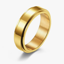 14K Gold Plated Anti Anxiety Ring for Women Men Sun Star Moon Stainless Steel Fidget Ring Gold Spinner Ring Band with Black Box Packed