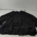 Yanfoam Women's Puff Long Sleeve Sweetheart Round Neck Dress Flowy Loose Chiffon for Cocktail Party Mini Dress (Large, Black)