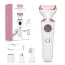 Electric Razor for Women, 4-in-1 Bikini Trimmer & Body Shaver for Face, Legs, Underarms, Pubic Hair, Rechargeable Wet/Dry Painless Hair Removal with LED Light & Travel Lock