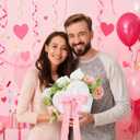 Ctosree 12 Set Heart Shaped Flower Boxes with Ribbon Bow DIY Valentine Day Flower Gift Bags Personalized Floral Packaging Bags for Bridal Shower Anniversary Valentine Day Party Supplies (White)