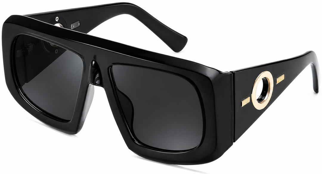 FEISEDY Retro Oversized Avaitor Sunglasses for Women Men Bold Thick Frame Flat Top Shades B0126