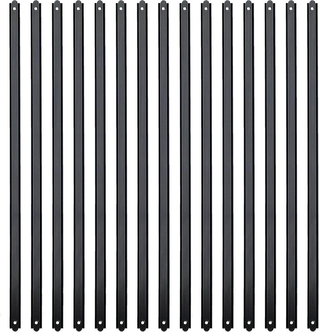 29-1/2 Inches Myard Grooved Flat Straight Aluminum Deck Balusters with Screws for Wood Composite Facemount Deck Railing (50-Pack, Matte Black)