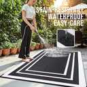 OLANLY Outdoor Rug 8x10 ft Waterproof, Reversible Outdoor Plastic Straw Rug, RV Mat, Indoor Outdoor Carpet Clearance for Patio, Camping, Balcony, Deck, Backyard, Black & White